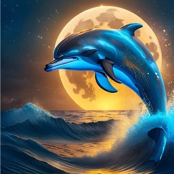 Dolphin Diamond Painting Full/Round - Picture 1 of 5